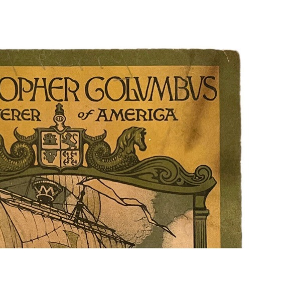 Vintage Ephemera 1926 Christopher Columbus Discoverer of America John Hancock - Picture 2 of 6
